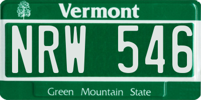 VT license plate NRW546