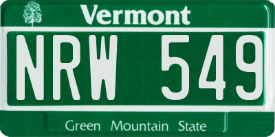VT license plate NRW549