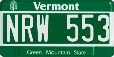 VT license plate NRW553
