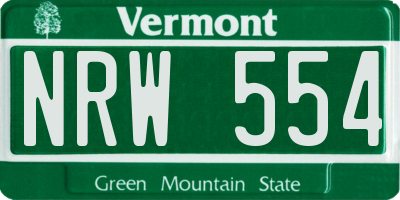 VT license plate NRW554