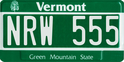 VT license plate NRW555