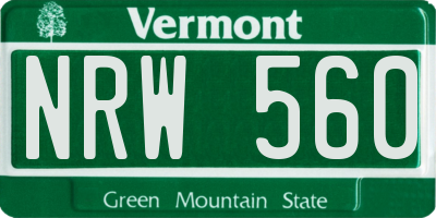 VT license plate NRW560