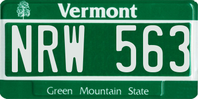 VT license plate NRW563