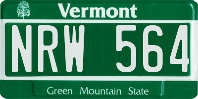 VT license plate NRW564
