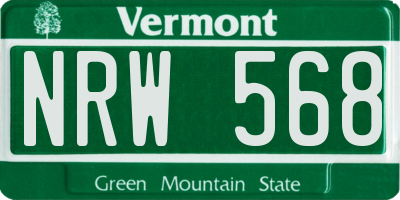 VT license plate NRW568