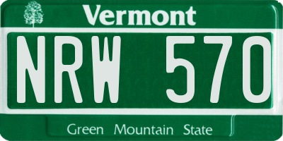 VT license plate NRW570