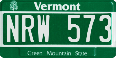VT license plate NRW573