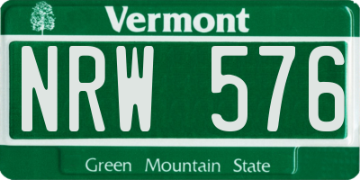 VT license plate NRW576