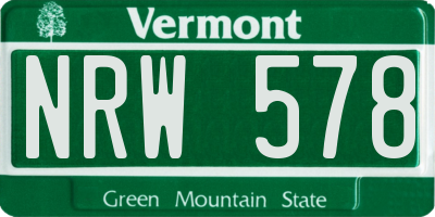 VT license plate NRW578