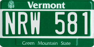 VT license plate NRW581