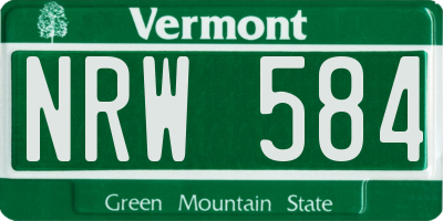 VT license plate NRW584