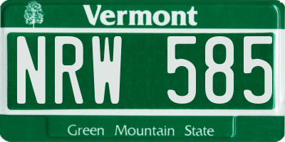 VT license plate NRW585