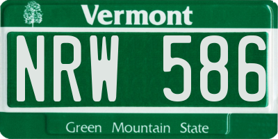 VT license plate NRW586
