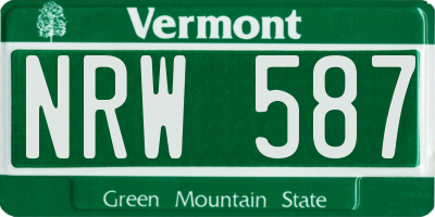 VT license plate NRW587