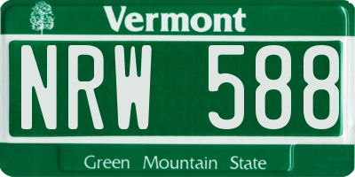 VT license plate NRW588