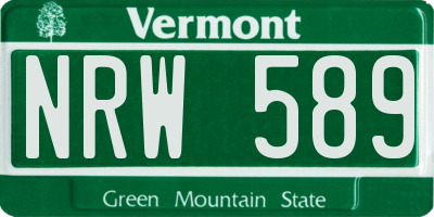VT license plate NRW589