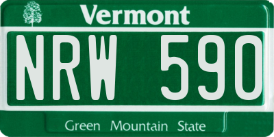VT license plate NRW590