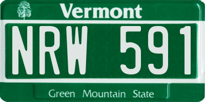 VT license plate NRW591