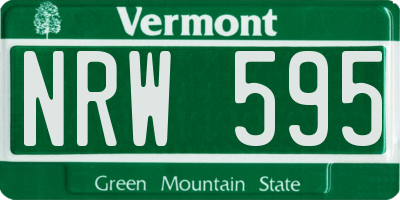 VT license plate NRW595