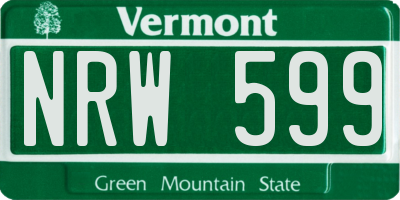 VT license plate NRW599