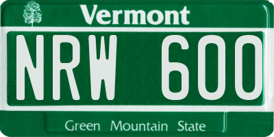 VT license plate NRW600
