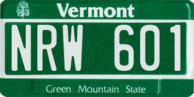 VT license plate NRW601