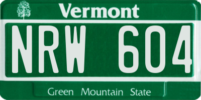 VT license plate NRW604