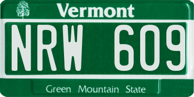 VT license plate NRW609