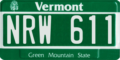 VT license plate NRW611