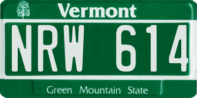 VT license plate NRW614