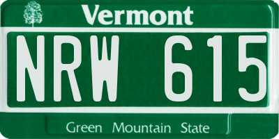 VT license plate NRW615