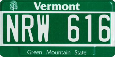 VT license plate NRW616