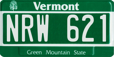 VT license plate NRW621