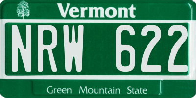 VT license plate NRW622
