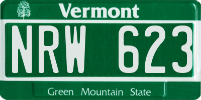 VT license plate NRW623