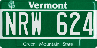 VT license plate NRW624