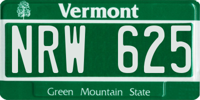 VT license plate NRW625