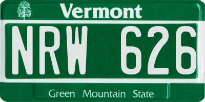 VT license plate NRW626