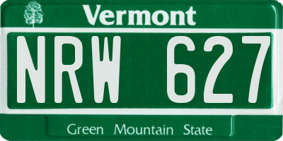 VT license plate NRW627