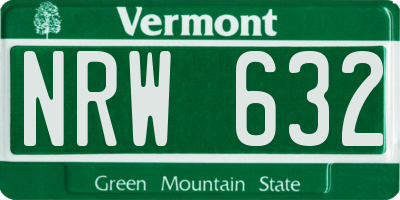 VT license plate NRW632