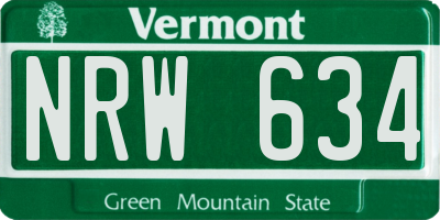 VT license plate NRW634