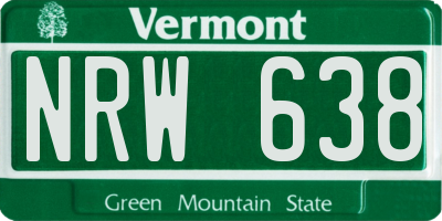 VT license plate NRW638