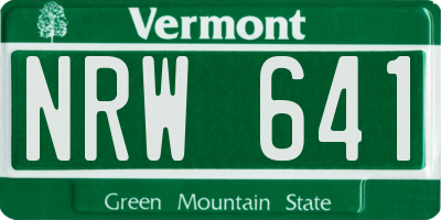 VT license plate NRW641
