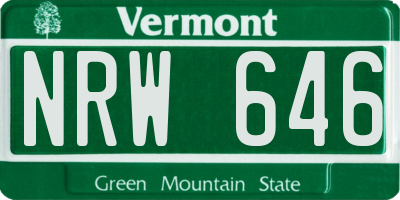 VT license plate NRW646