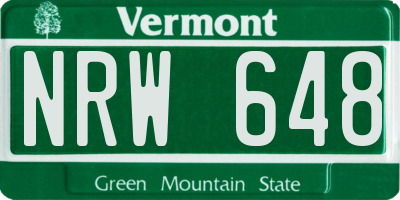 VT license plate NRW648