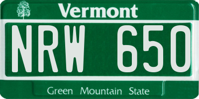 VT license plate NRW650