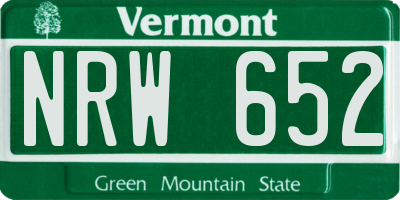 VT license plate NRW652