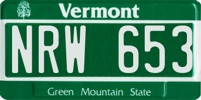 VT license plate NRW653