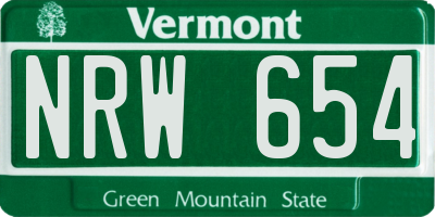 VT license plate NRW654