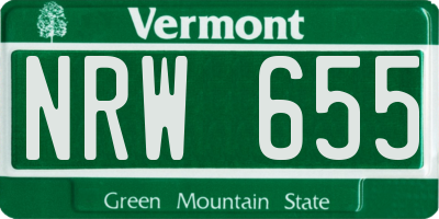 VT license plate NRW655